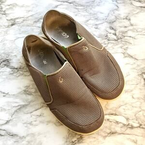 Olukai Shoes Mens 11.5 Brown Nohea Mesh Loafers Slip On Breathable Comfort